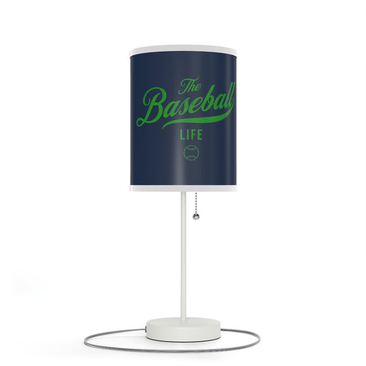 Table Lamp_Navy w Green Print
