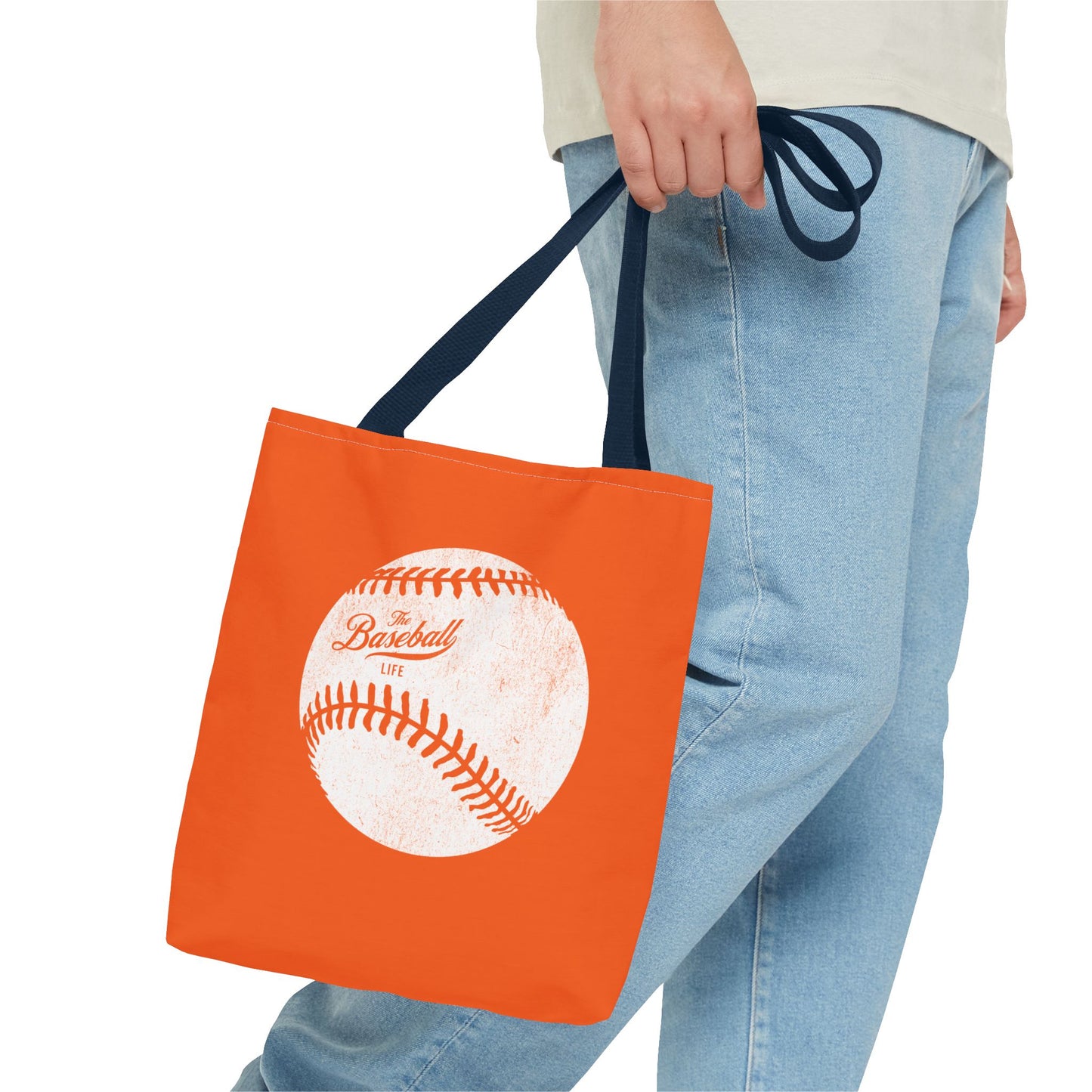 Weathered Baseball Tote Bag_Orange