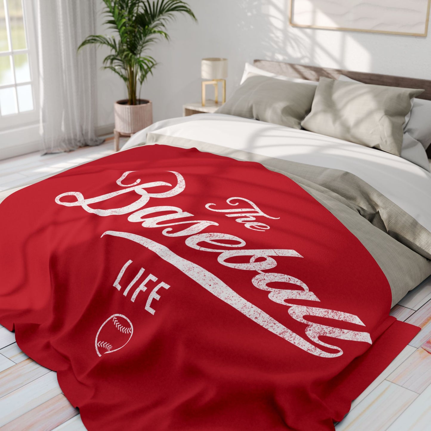 Fleece Blanket_Red w White Print