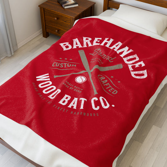 Velveteen Plush Blanket_Barehanded Wood Bat Co._Red