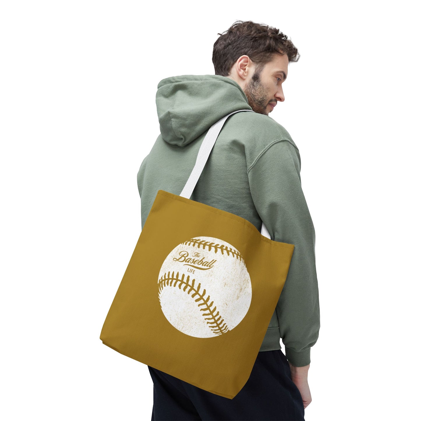 Weathered Baseball Tote Bag_Old Gold