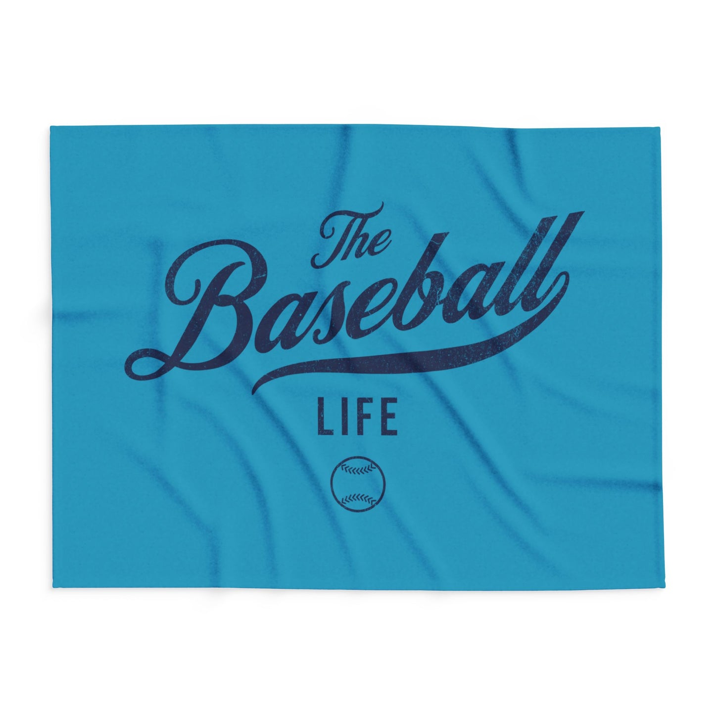 Fleece Blanket_Turquoise w Navy Print