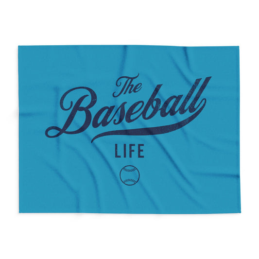 Fleece Blanket_Turquoise w Navy Print