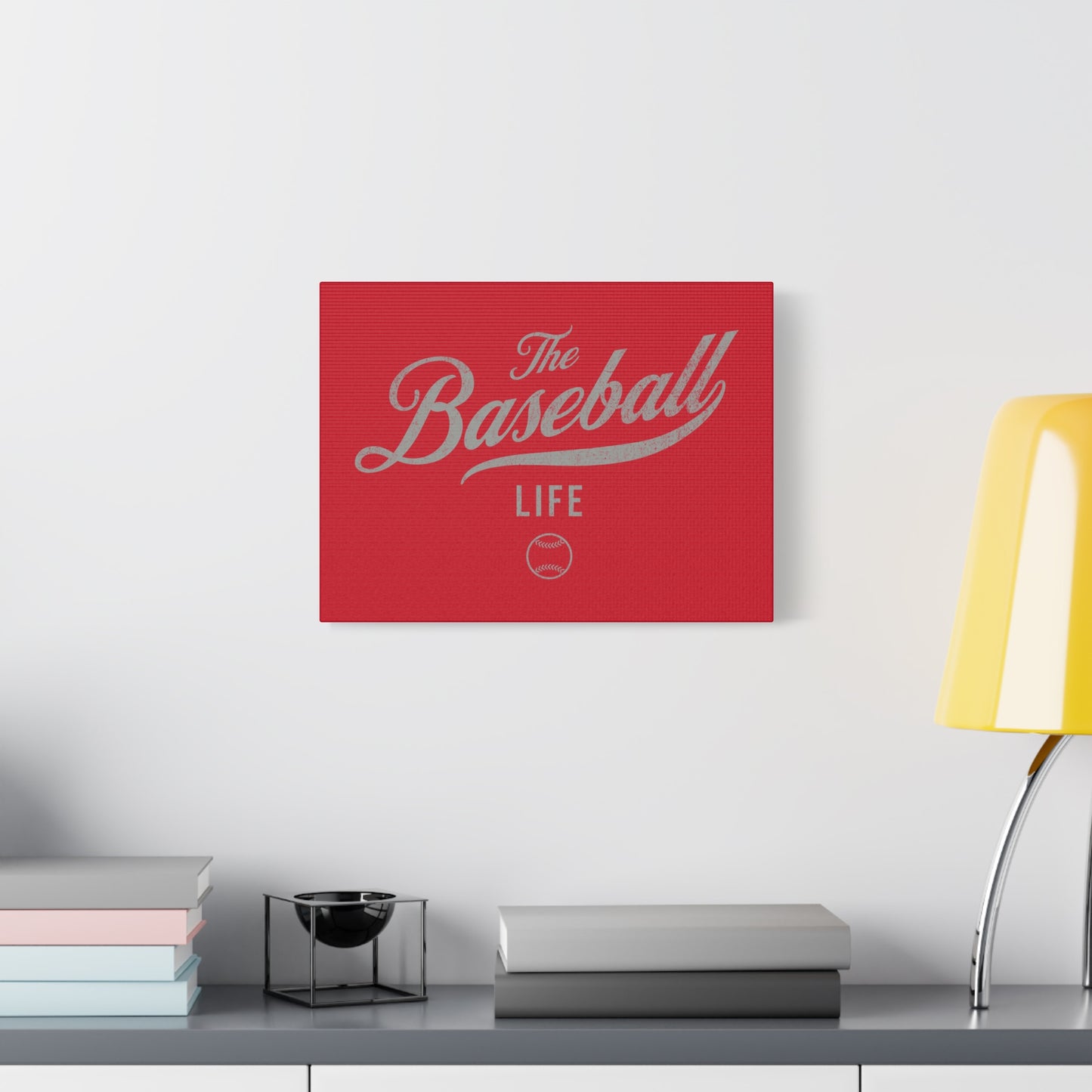 Wall Art Canvas_Red w Silver Gray