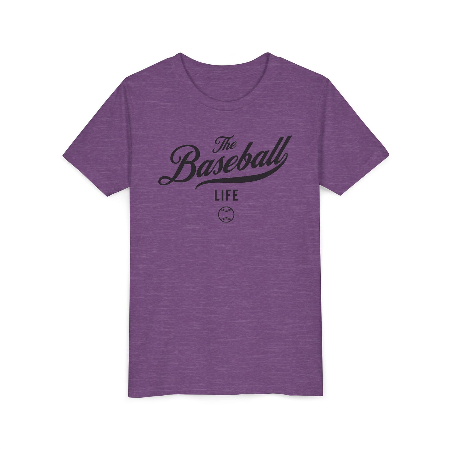 Youth The Baseball Life Classic Script T-Shirt_Black Print