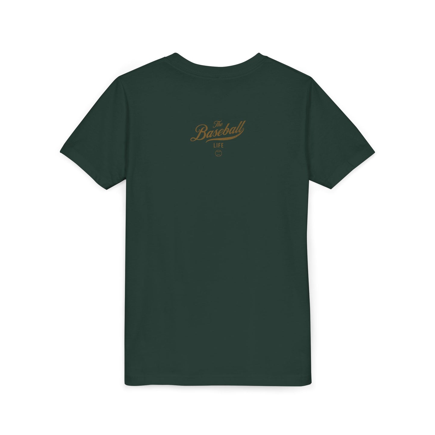 Youth The Baseball Life Classic Script T-Shirt_Old Gold Print