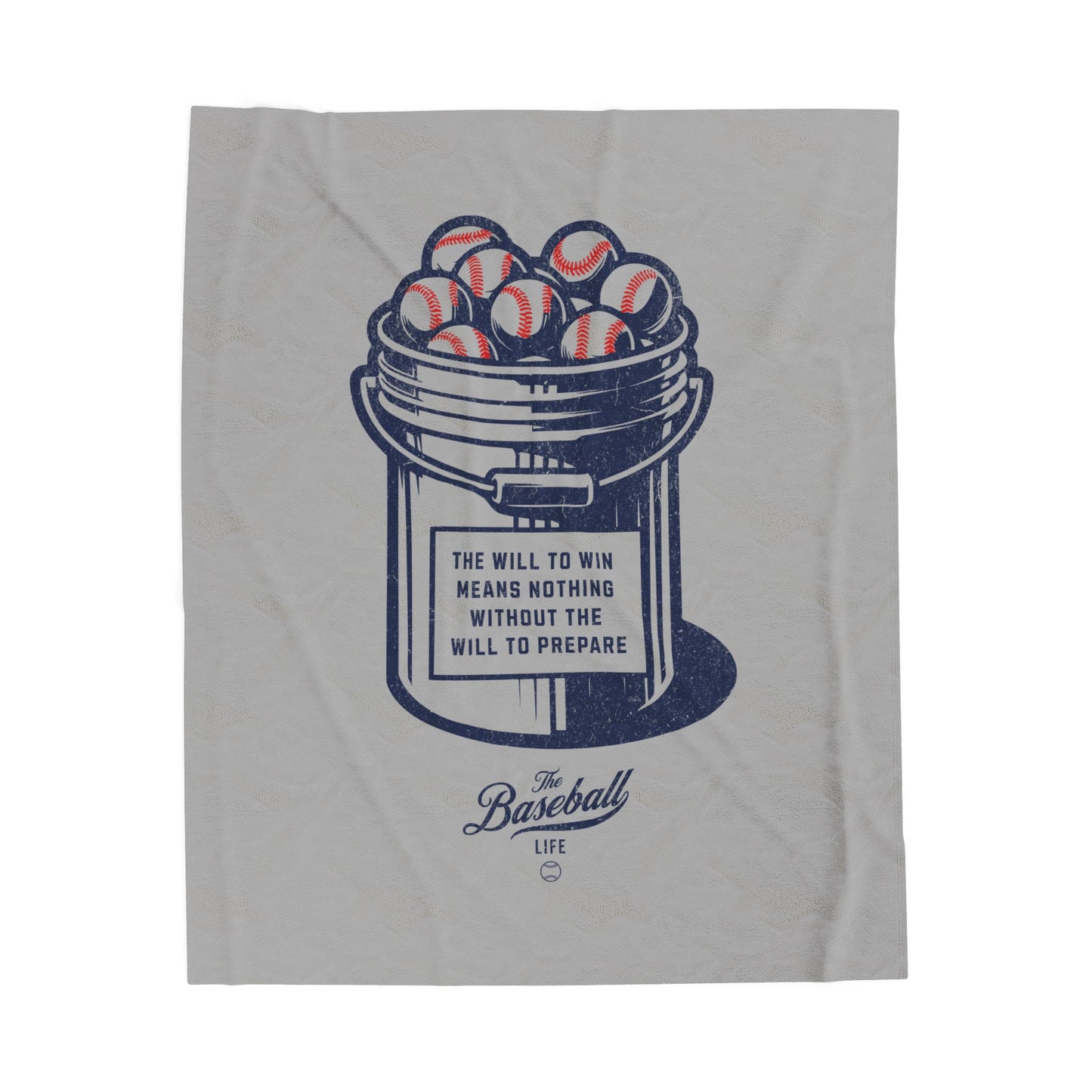 Velveteen Plush Blanket_Bucket of Balls (The Will To Prepare)_Light Gray