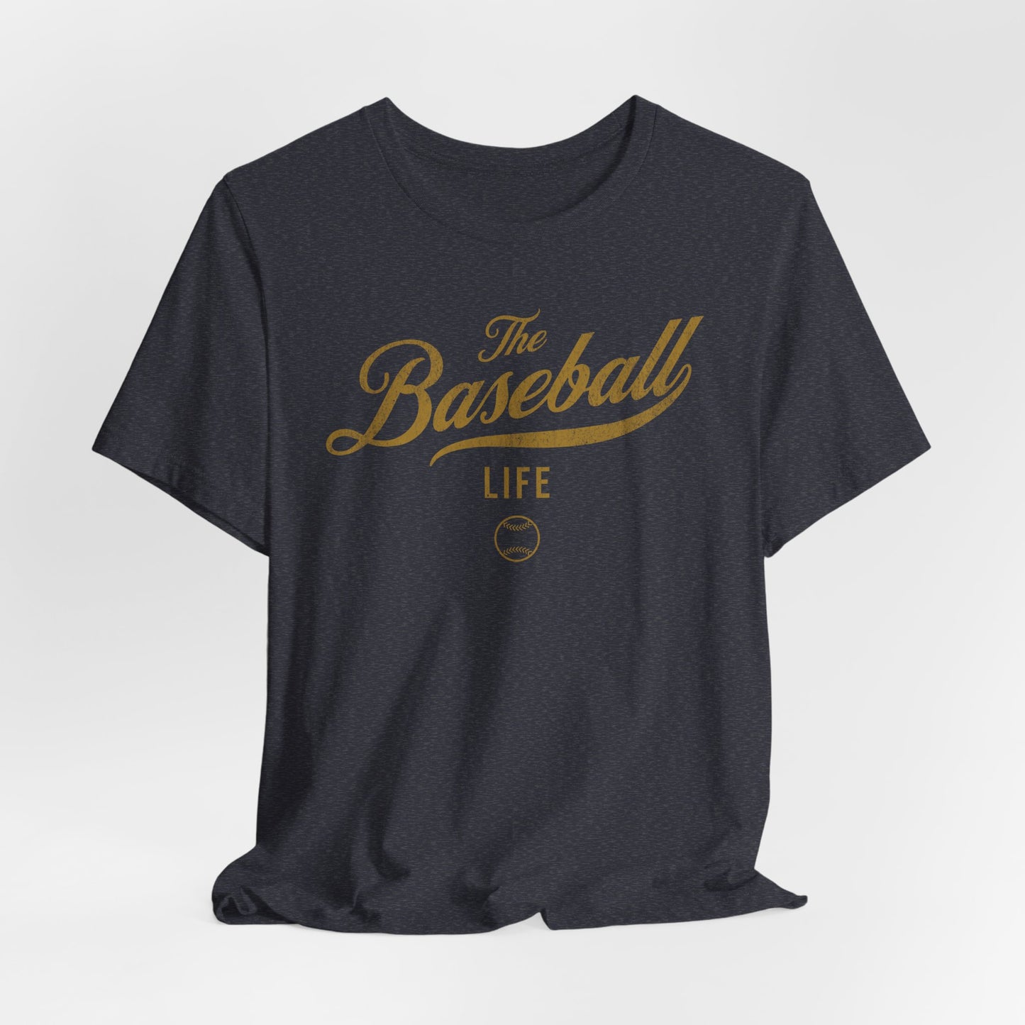 The Baseball Life Classic Script T-Shirt _Old Gold Print