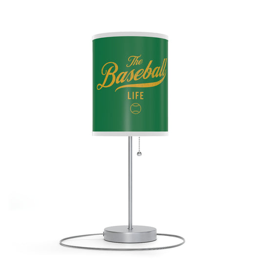 Table Lamp_Green w Yellow Gold Print