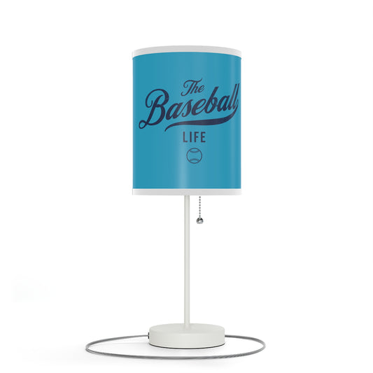 Table Lamp_Turquoise w Navy Print