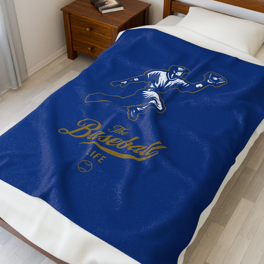 Velveteen Plush Blanket_Player Icon_Royal Blue