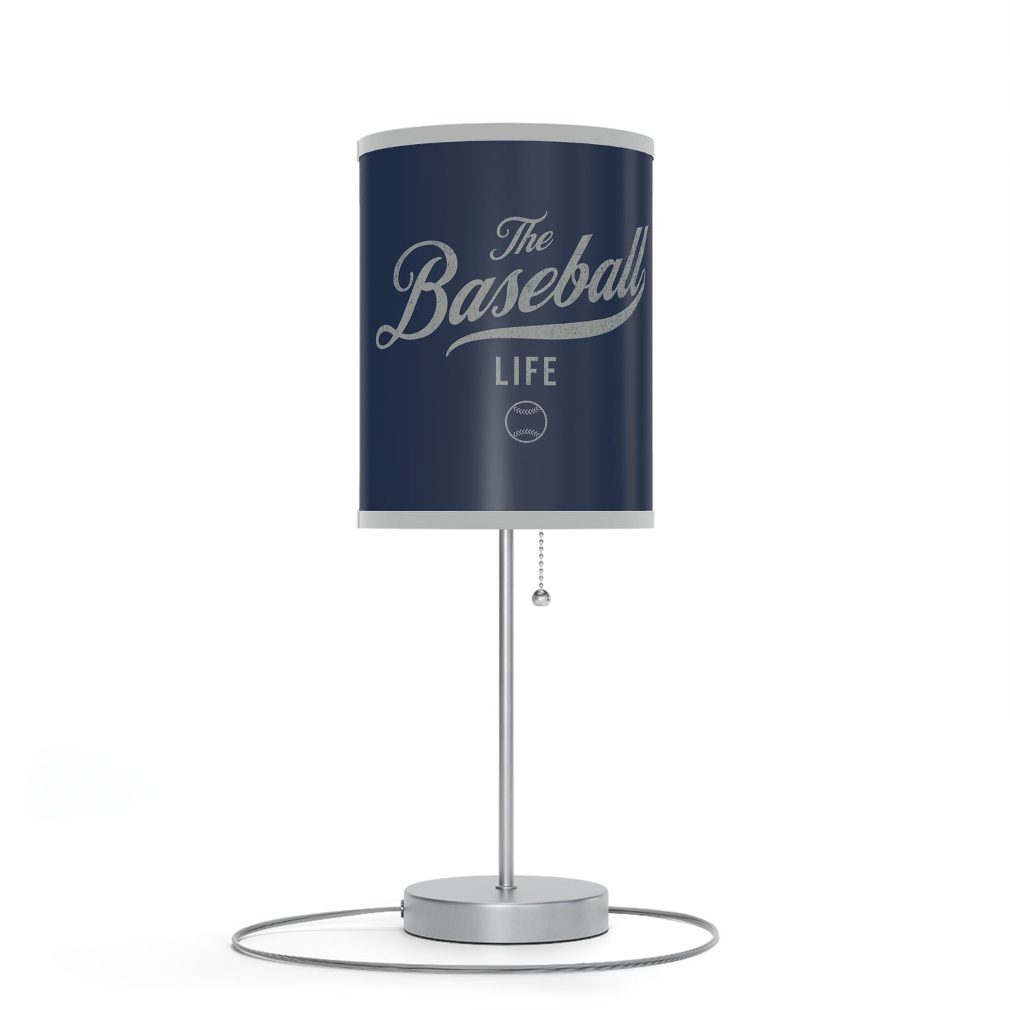 Table Lamp_Navy w Silver Gray Print