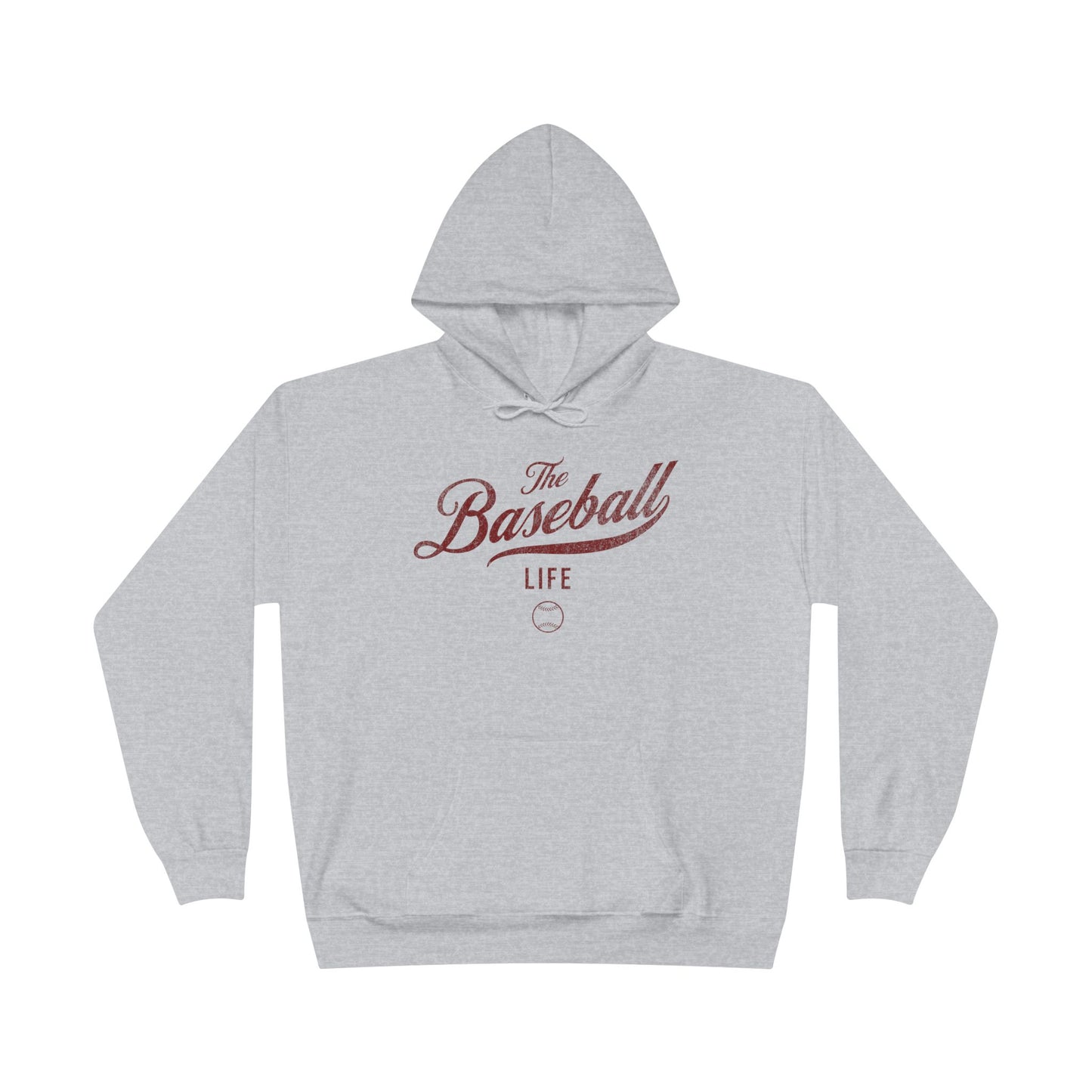 The Baseball Life Hoodie w/Grommets_Maroon Print