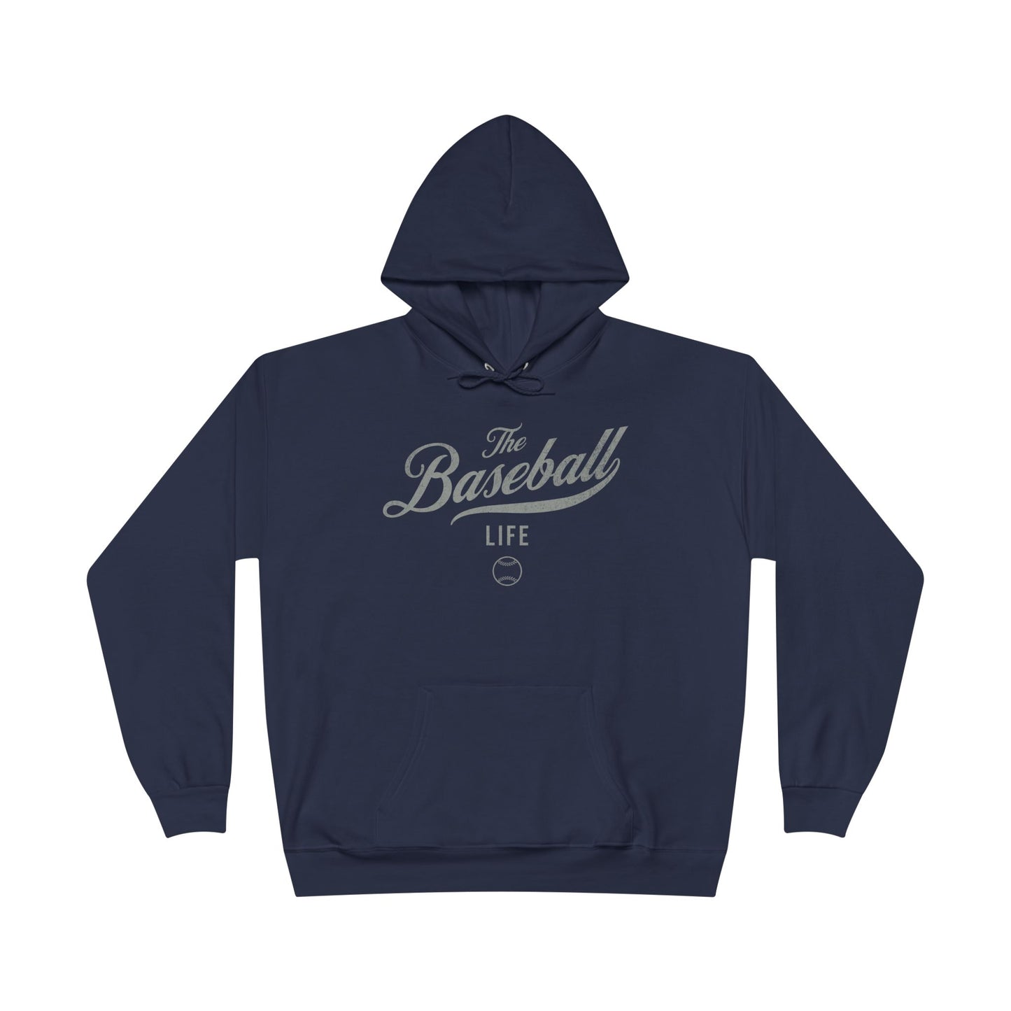 The Baseball Life Hoodie w/Grommets_Silver Gray Print