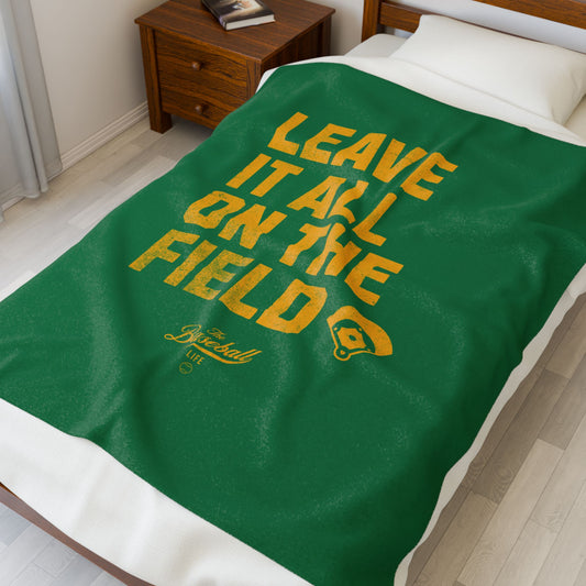 Velveteen Plush Blanket_Leave It All On The Field_Green