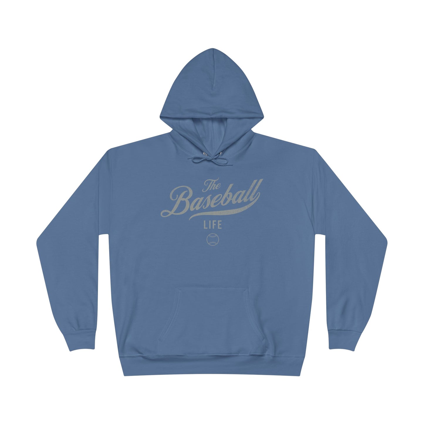 The Baseball Life Hoodie w/Grommets_Silver Gray Print