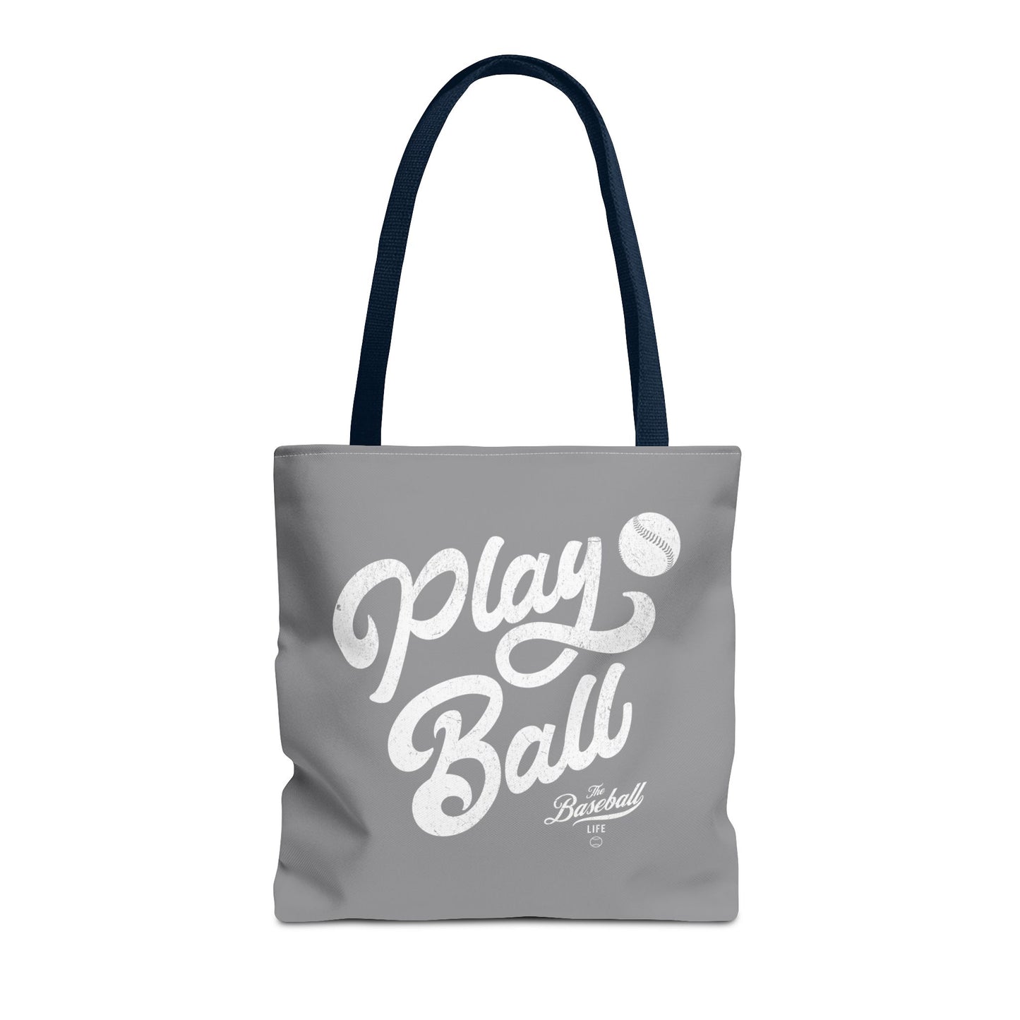 Play Ball Script Tote Bag_Medium Gray