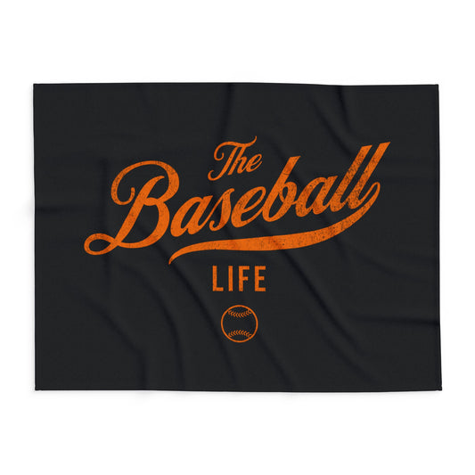 Fleece Blanket_Black w Orange Print