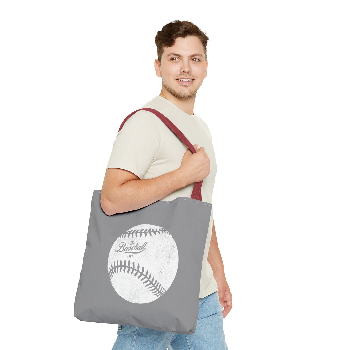 Weathered Baseball Tote Bag_Medium Gray