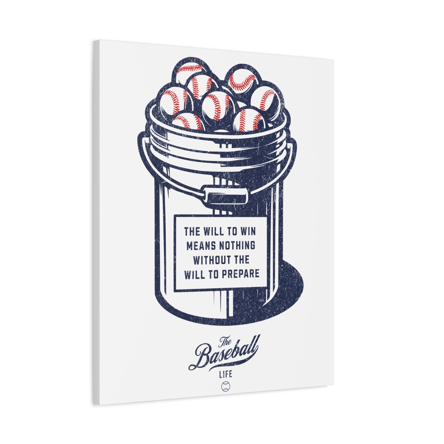Bucket of Balls (The Will To Prepare) Wall Art Canvas_White Vertical