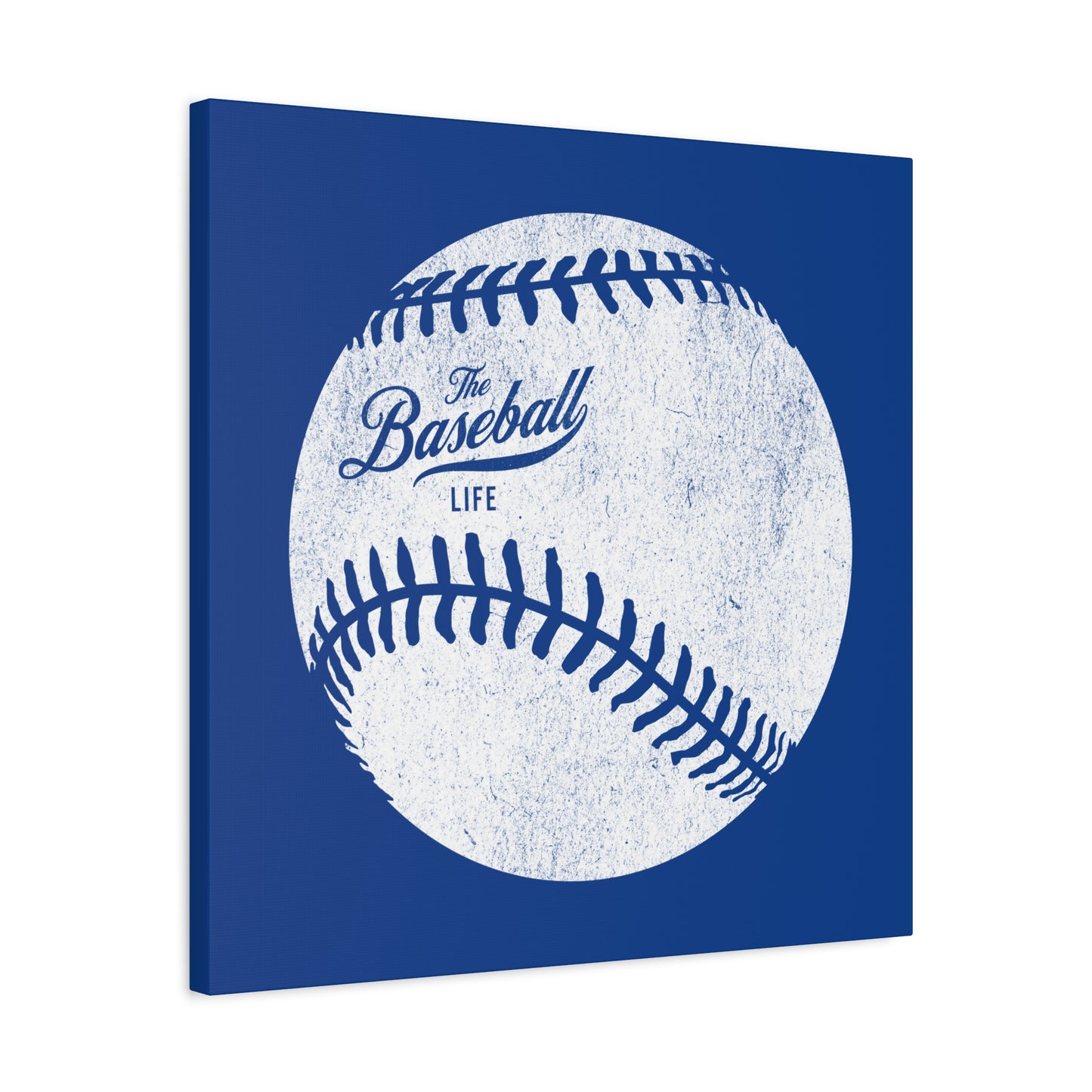 Weathered Baseball Wall Art Canvas_Royal Blue