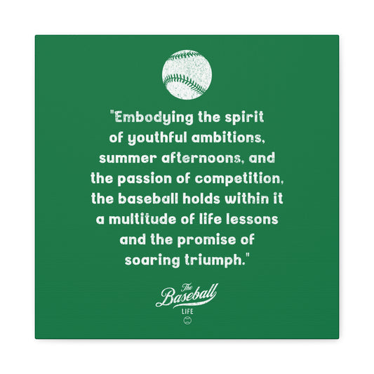 The Baseball Life "Verse" Wall Art Canvas_Green