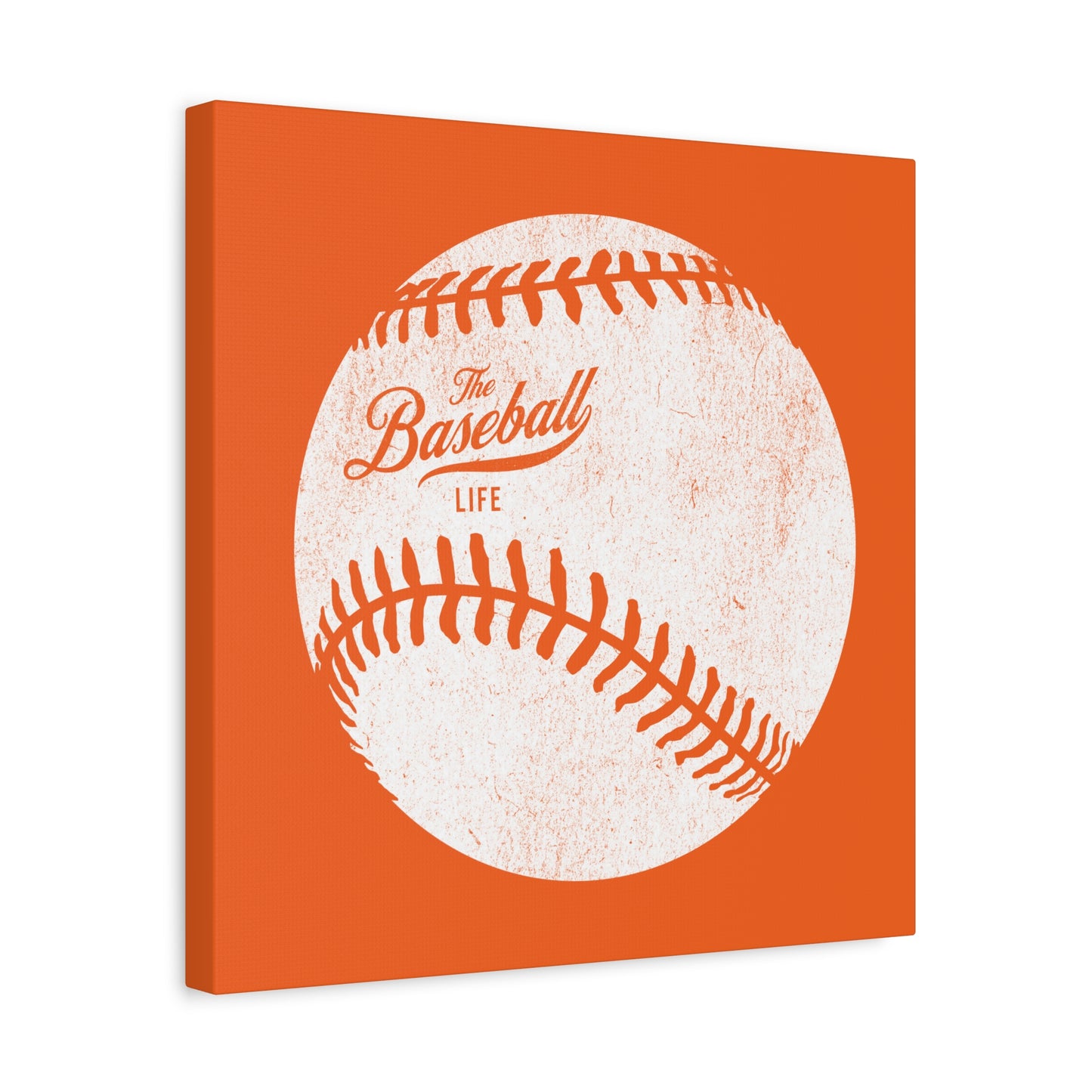 Weathered Baseball Wall Art Canvas_Orange