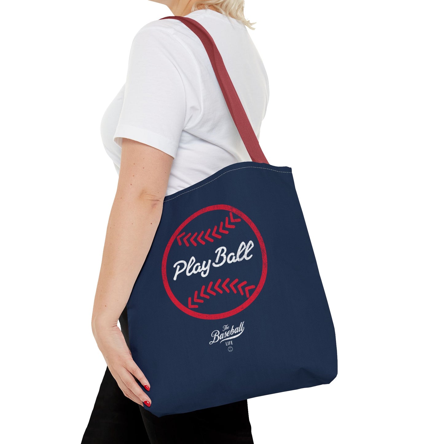 Baseball Icon Play Ball Tote Bag_Navy