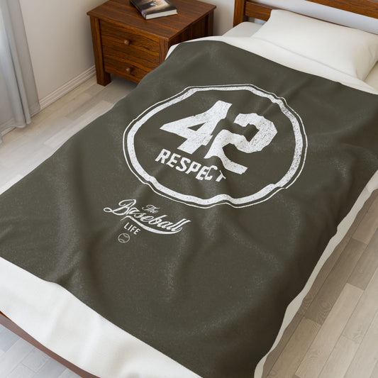 Velveteen Plush Blanket_42 RESPECT Jackie Robinson Tribute_Army