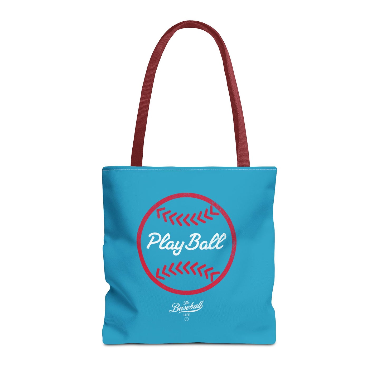 Baseball Icon Play Ball Tote Bag_Turquoise
