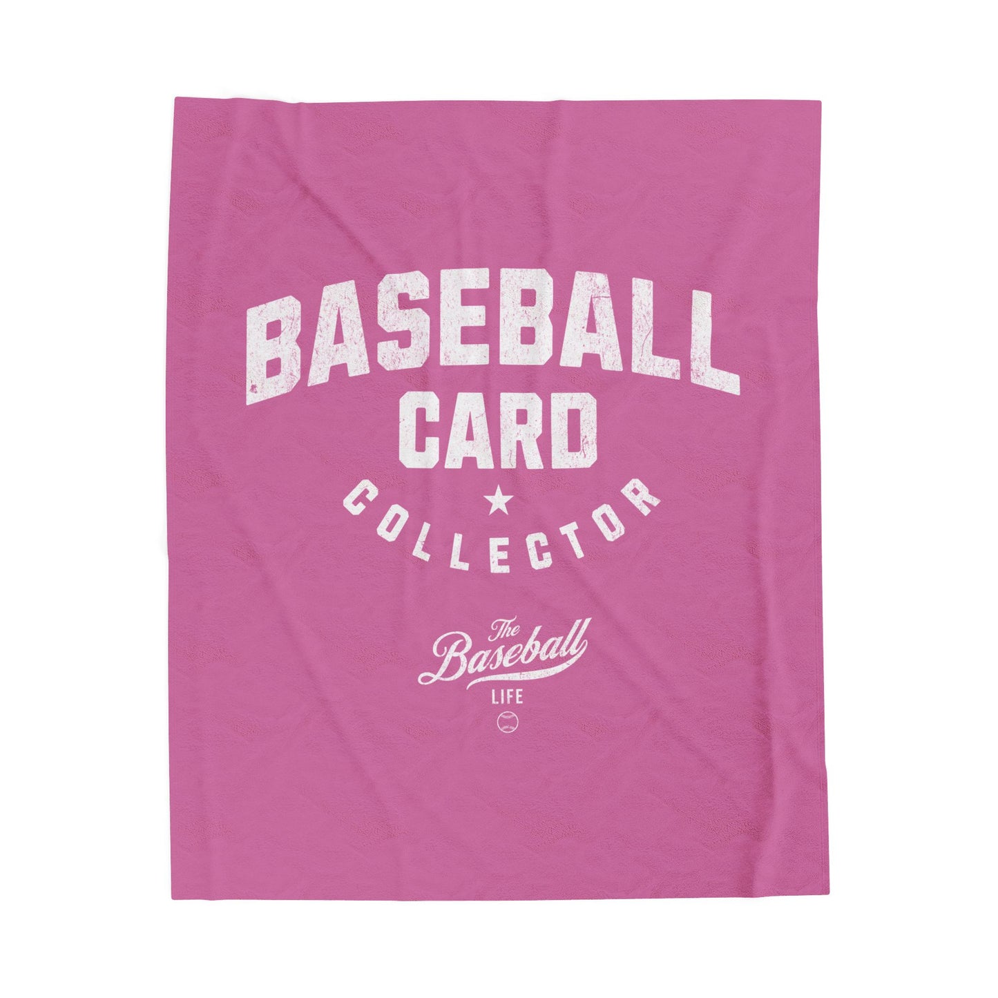 Velveteen Plush Blanket_Baseball Card Collector_Bubblegum Pink