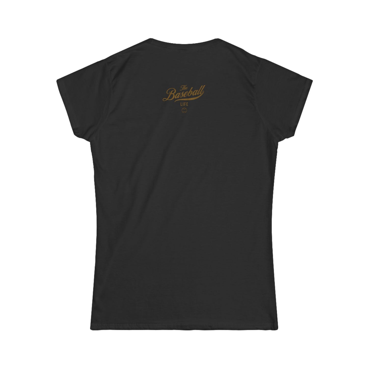 The Baseball Life Classic Script Tee_Women's_Old Gold Print