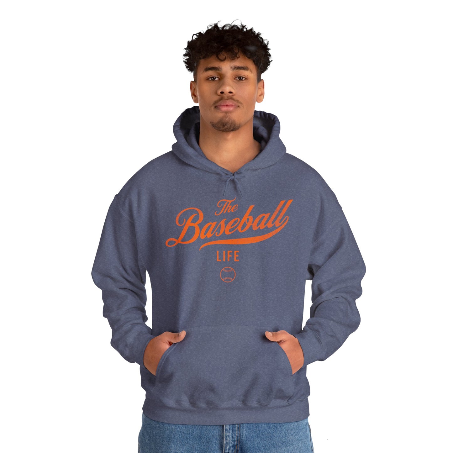 The Baseball Life Hoodie_Orange Print