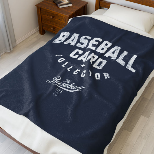 Velveteen Plush Blanket_Baseball Card Collector_Navy