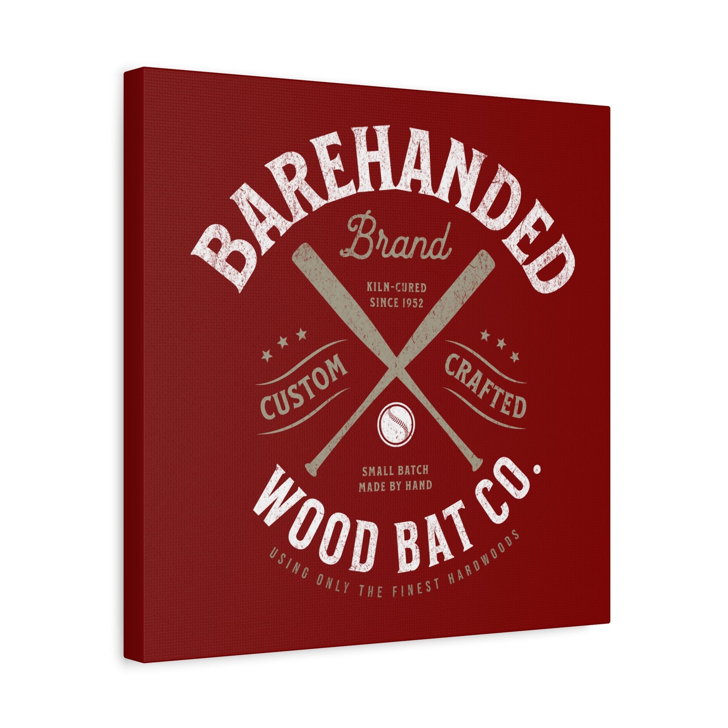 Barehanded Wood Bat Co. Wall Art Canvas_Cardinal Red