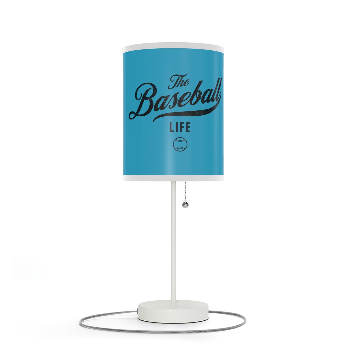 Table Lamp_Turquoise w Black Print