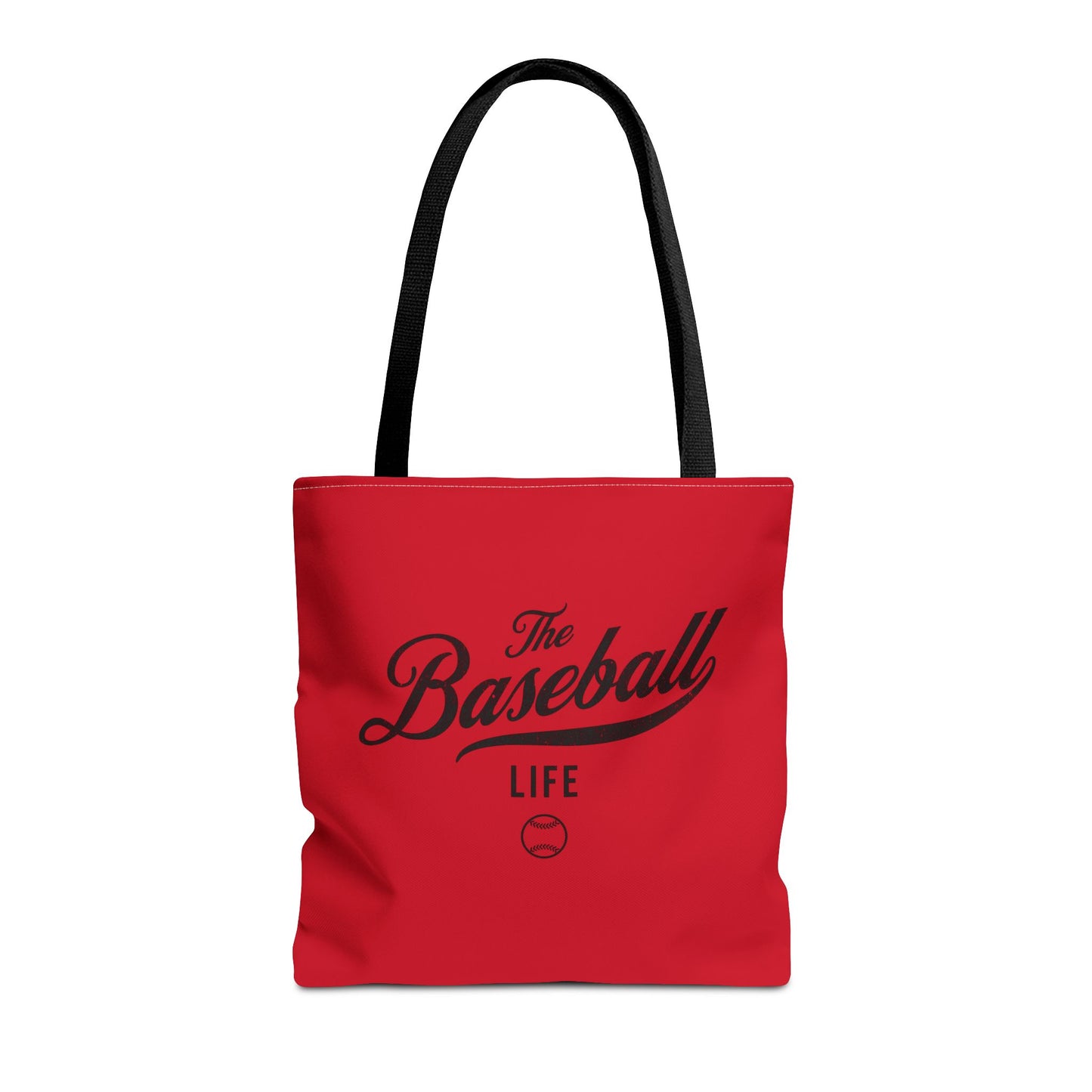 The Baseball Life Tote Bag_Red w Black Print