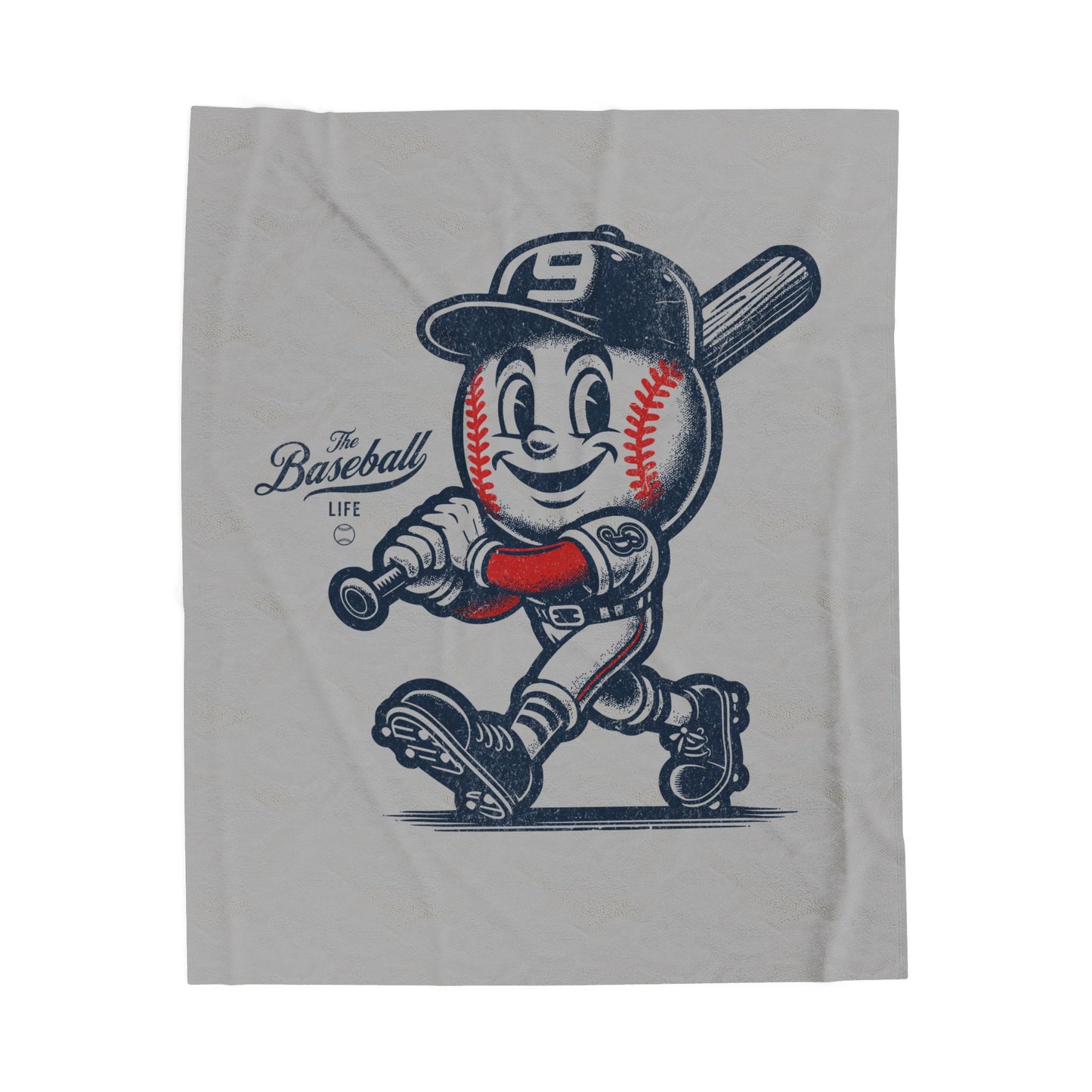 Velveteen Plush Blanket_Mr. Baseball Mascot Batter Up!