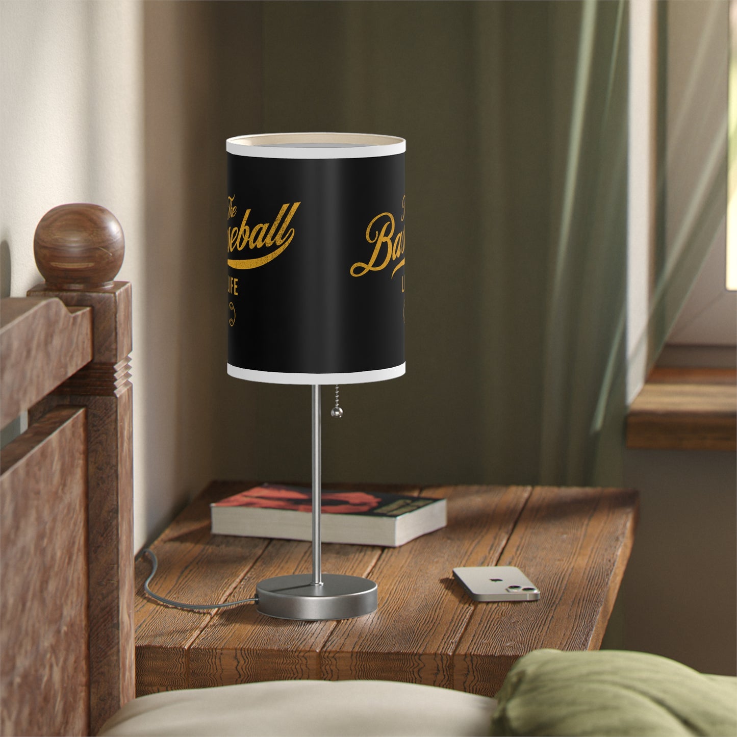 Table Lamp_Black w Yellow Gold Print