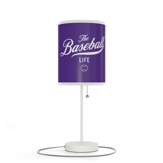 Table Lamp_Purple w White Print