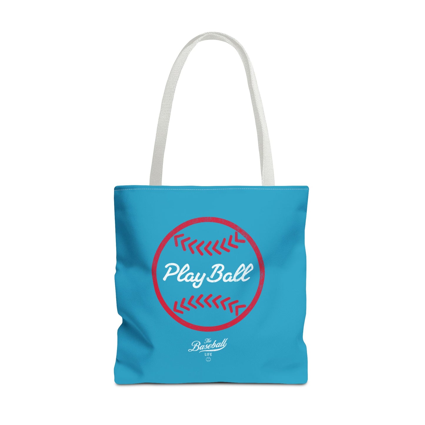 Baseball Icon Play Ball Tote Bag_Turquoise
