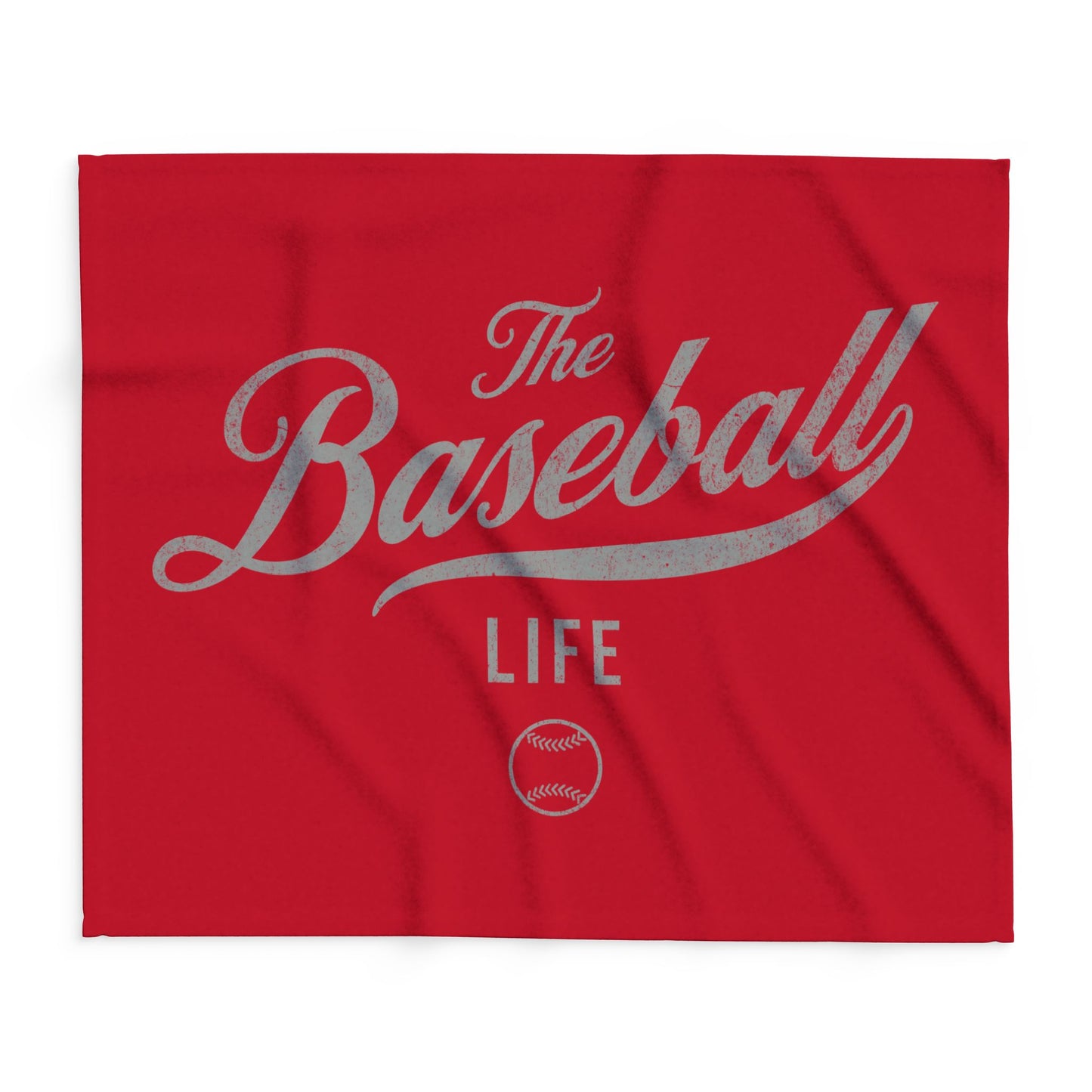 Fleece Blanket_Red w Silver Gray Print