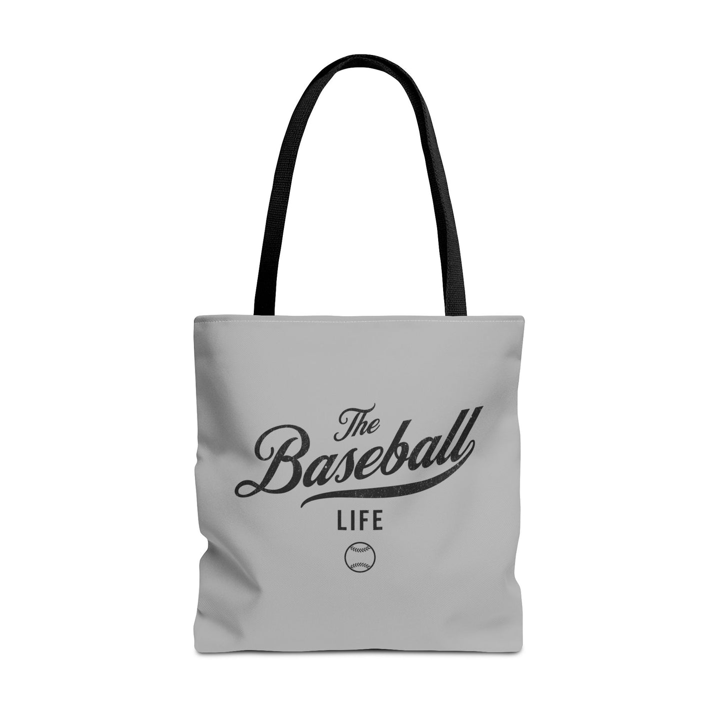 The Baseball Life Tote Bag_Gray w Black Print