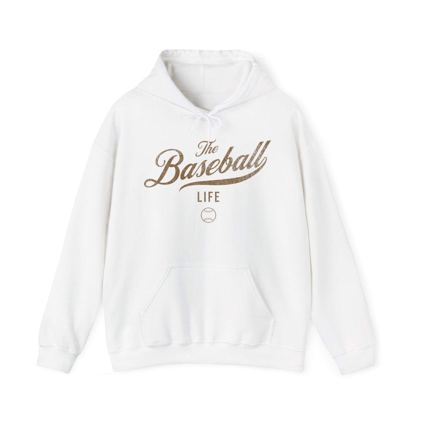 The Baseball Life Hoodie_Old Gold Print