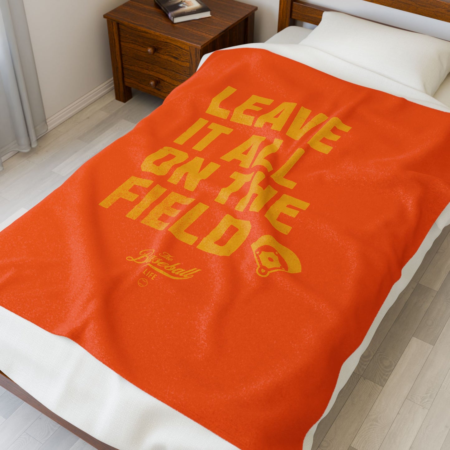 Velveteen Plush Blanket_Leave It All On The Field_Orange