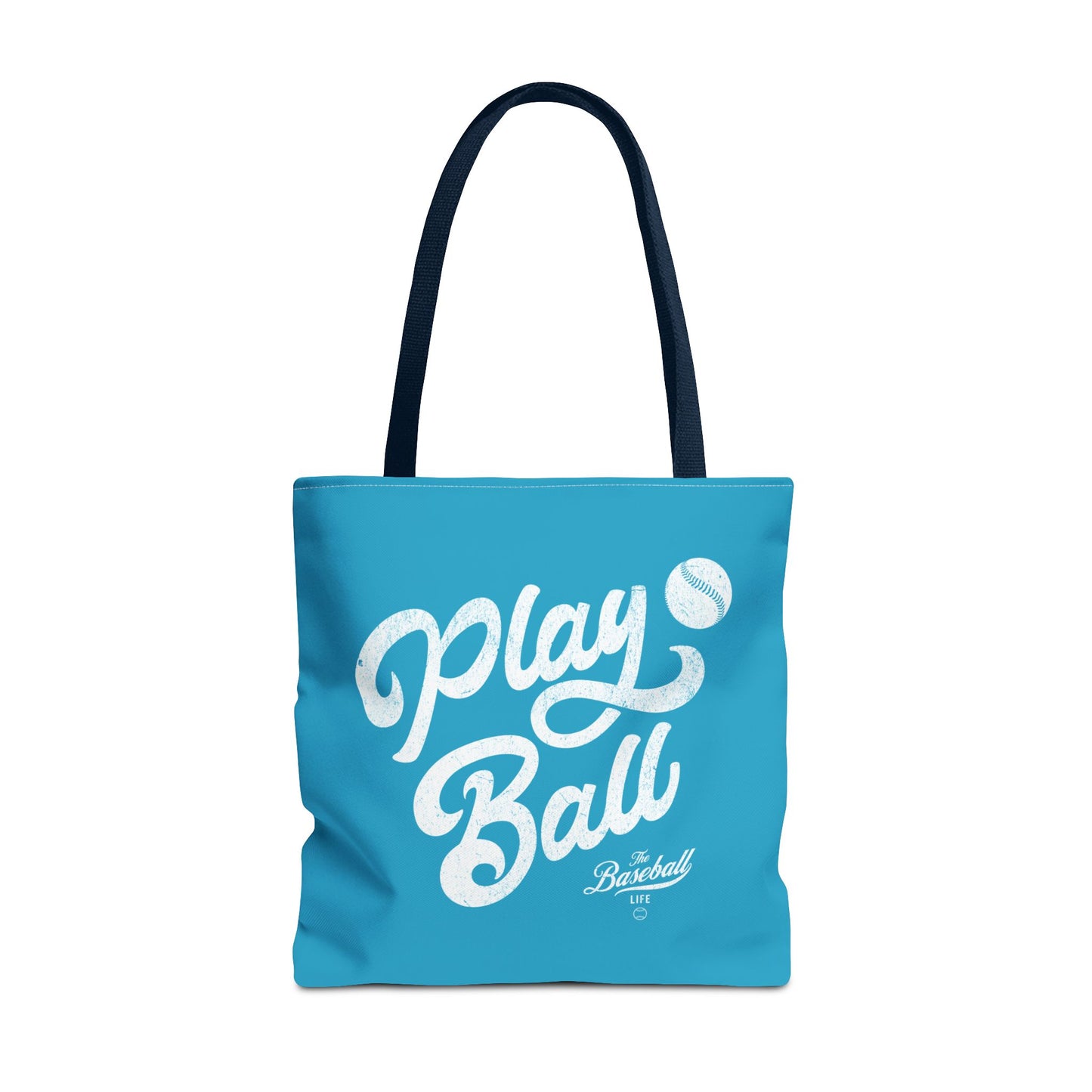 Play Ball Script Tote Bag_Turquoise