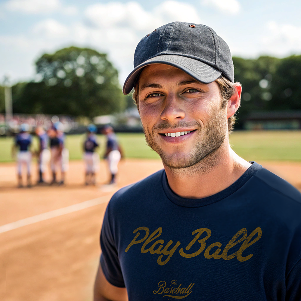 Play Ball_Old Gold Print T-Shirt