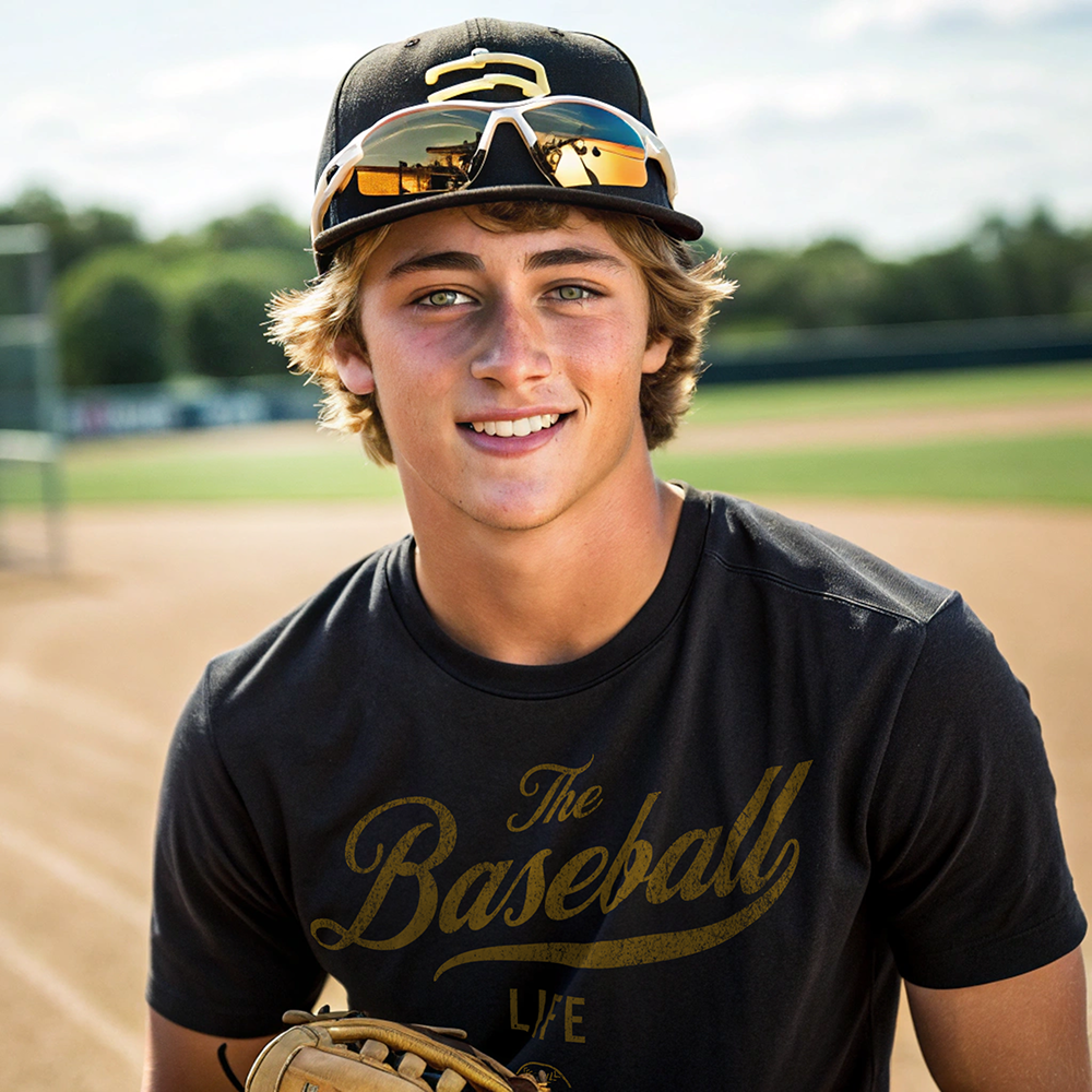 The Baseball Life Classic Script T-Shirt _Old Gold Print