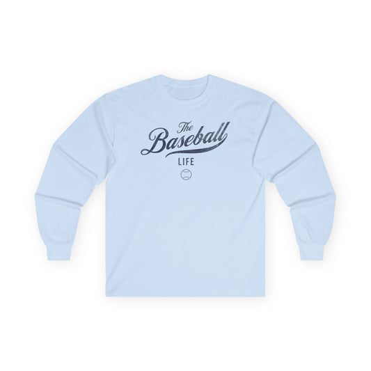 The Baseball Life Long Sleeve T-Shirt_Navy Print