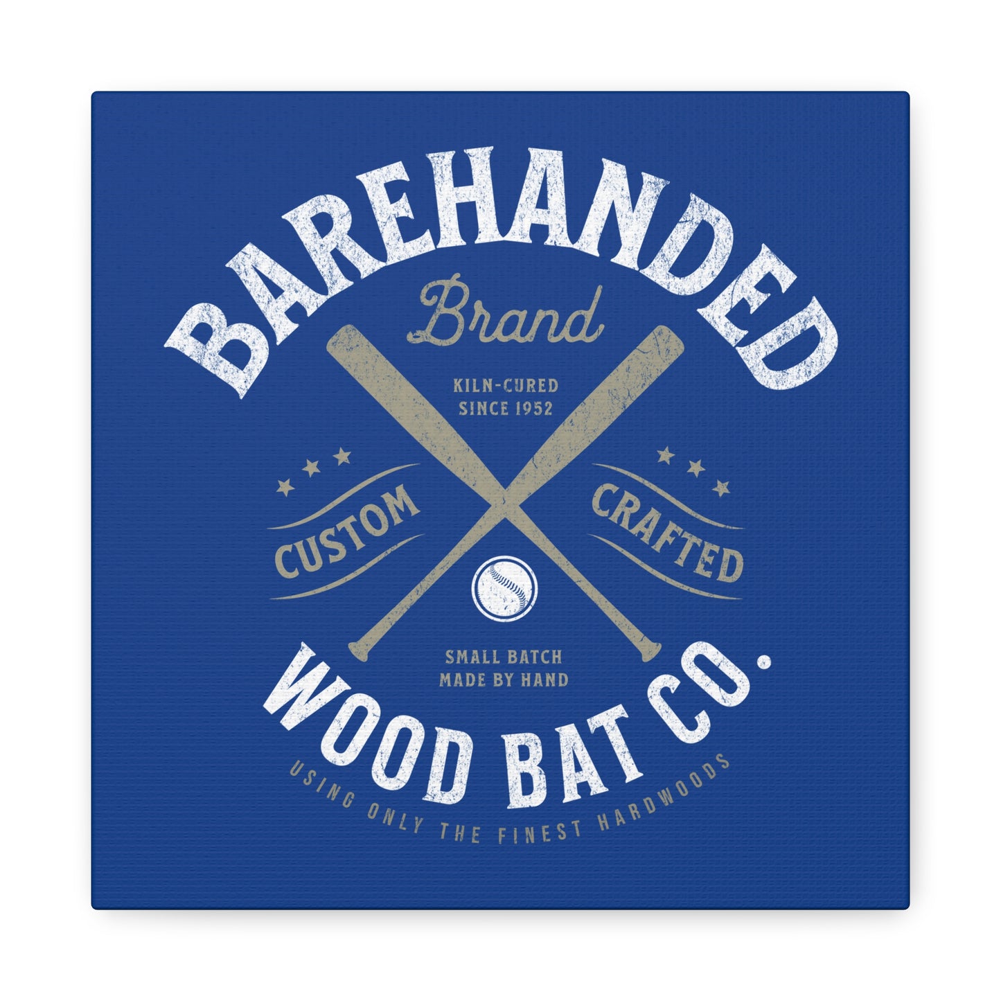 Barehanded Wood Bat Co. Wall Art Canvas_Royal Blue
